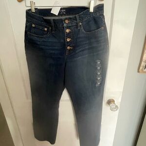 NWT J Crew mid-rise flare crop jeans. Size 29.